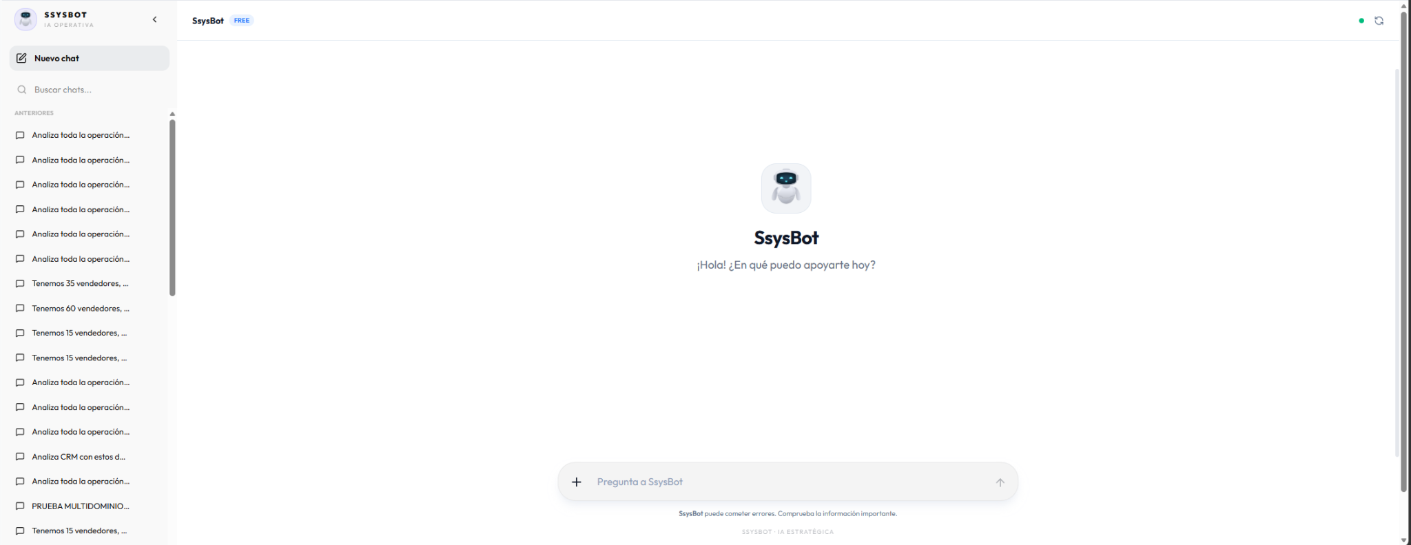 Chatbot empresarial SsysBot